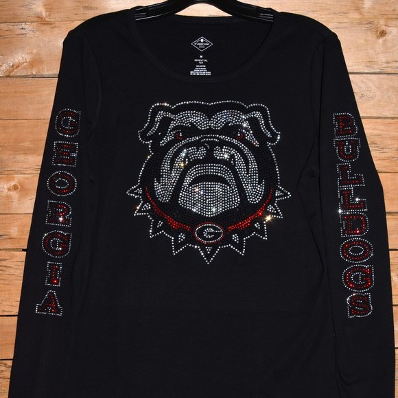 Georgia Bulldogs  long sleeve rhinestone bling shirt XS, S, M, L,XL,XXL,1… - Picture 6 of 7